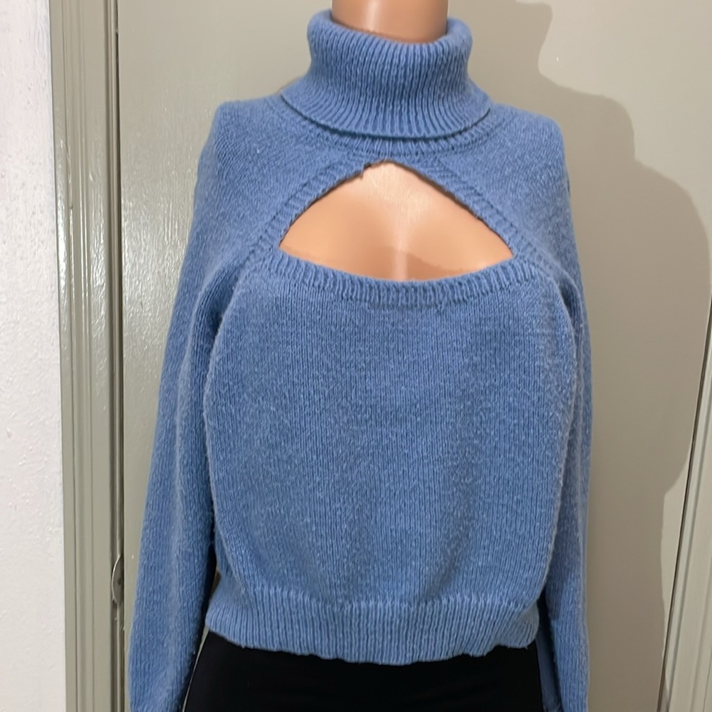 Shein Essnce Solid Turtleneck Cut Out Sweater Siz… - image 7